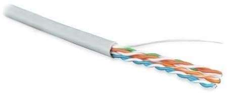 Кабель UUTP4-C5E-S24-IN-PVC-GY-100 витая пара U/UTP кат. 5e; 4 пары (24 AWG) ож (solid) PVC (-20град.C - +75град.C) сер. (уп.100м) Hyperline 359743