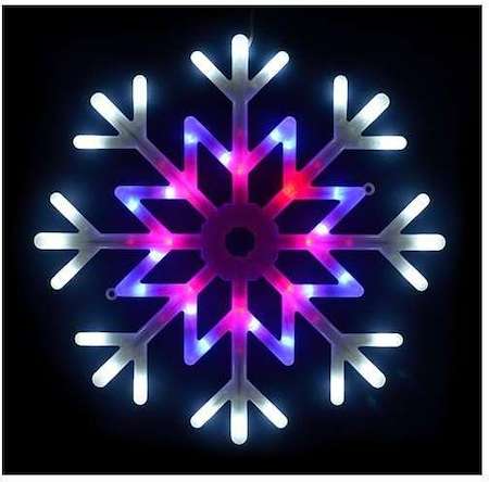 Uniel Гирлянда светодиодная "Снежинка" ULD-H4040-048/DTA MULTI IP20 SNOWFLAKE 48led 40х40см красный. синий. белый свет UNIEL UL-00001403