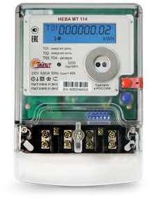 ТАЙПИТ Счетчик НЕВА МТ 114 AS RF2.1PC 1ф 5-60А 230В 1/2 класс точн. подсветка ЖКИ; радио; модем ZigBee; EIA 485; профиль мощности; журнал событий; встроенный расцепитель; 3 винта Моск . вр. Тайпит 6109711