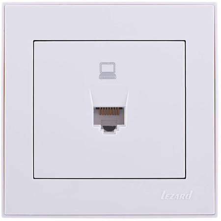 LEZARD Розетка компьютерная 1-м СП Рейн бел. Lezard 703-0202-139