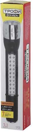 Фонарь TP20 3хAA 1х0.5 LED+20хLED пластик карт. упак. Трофи Б0019828