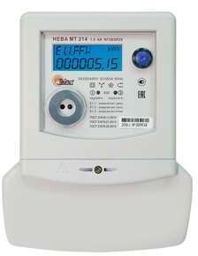 ТАЙПИТ Счетчик НЕВА МТ 314 1.0 AR RF2BSR29 3ф 5-100А 230В оптопорт + RS485 винт радио модем ZigBee ЖКИ Моск. вр. Тайпит 6119887