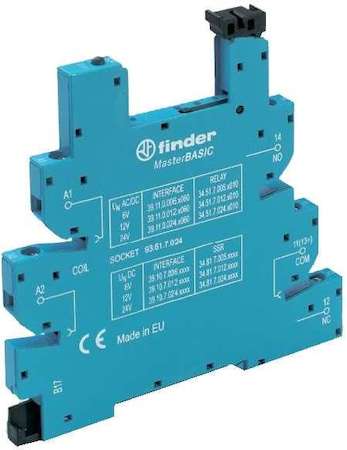 Finder Розетка MasterBASIC с винт. клеммами (с зажимной клетью) для реле 34 серии 24В DC в комплекте пластик. клипса опции: LED FINDER 93617024