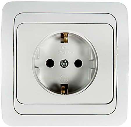 Розетка 1-м CLASSICO с заземл. 2028 бел. ASD / IN HOME 4680005959907