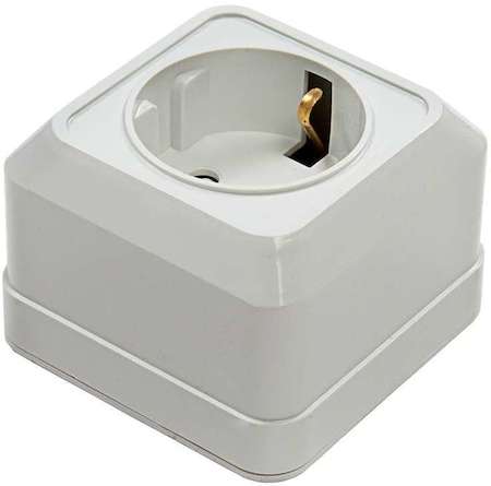 Розетка 1-м BOLLETO защ. шторки с заземл. накл. 7028х бел. ASD / IN HOME 4690612000954