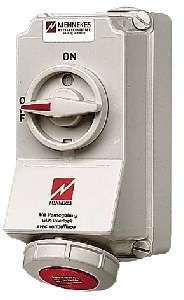MENNEKES Розетка наруж. уст. Duo 4п 32А 400В 6ч с мех. блок. IP67 Mennekes 5605A