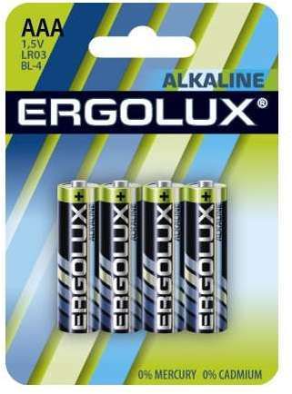 Элемент питания алкалиновый LR03 BL-4 LR03 BL-4 1.5В Alkaline (блист.4шт) Ergolux 11744