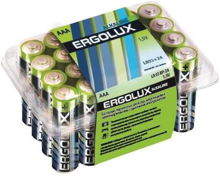 Элемент питания алкалиновый LR03 BP-24 LR03 BP-24 1.5В Alkaline (уп.24шт) Ergolux 11746