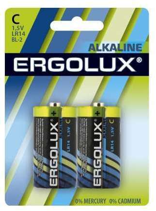 Элемент питания алкалиновый LR14 BL-2 LR14 BL-2 1.5В Alkaline (блист.2шт) Ergolux 11751