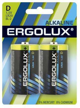 Элемент питания алкалиновый LR20 BL-2 LR20 BL-2 1.5В Alkaline (блист.2шт) Ergolux 11752