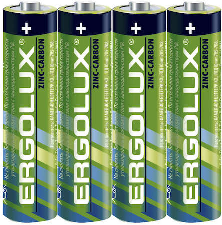 Элемент питания солевой R 03 SR4 R03SR4 1.5В (уп.4шт) Ergolux 12440