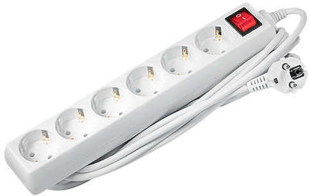 Jazzway Удлинитель EX-06GS-150 6х1.5м 16А/3.5кВт с выкл. з/к ПВС 3х1 JAZZway 4690601008114