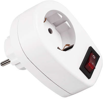 Jazzway Переходник евро AD-1GS 16А/3.5кВт с выкл. з/к JAZZway 4897062853387