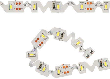 Лента светодиодная гибкая фигурная ULS-Z02-3014-60LED/m-8mm-IP20-DC12V-6W/m-3M-DW зиг-заг 3м IP20 свет хол. бел. 6Вт/м (уп.3м) Uniel 10778