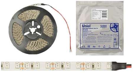 Лента светодиодная герметичная гибкая ULS-2835-120LED/m-8mm-IP65-DC12V-9.6W/m-5M-GREEN на самоклеящейся основе зел. 9.6Вт/м (уп.5м) Uniel UL-00002252