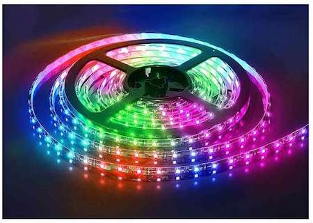Лента светодиодная герметичная гибкая ULS-5050-60LED/m-10mm-IP65-DC12V-14.4W/m-5M-RGB на самоклеящейся основе IP65 угол излучения 120град. мультиколор 14.4Вт/м (уп.5м) Uniel 04878