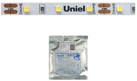 Лента светодиодная гибкая ULS-2835-60LED/m-8mm-IP20-DC12V-6W/m-5M-DW на самоклеящейся основе свет дневной бел. 6Вт/м (уп.5м) Uniel UL-00000874