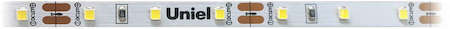 Лента светодиодная гибкая ULS-2835-60LED/m-8mm-IP20-DC12V-6W/m-5M-WW на самоклеящейся основе свет тепл. бел. 6Вт/м (уп.5м) Uniel UL-00000875