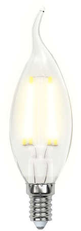 Лампа светодиодная LED-CW35-5W/WW/E14/CL/DIM GLA01TR форма "свеча на ветру" прозр. Air свет теплый бел. 3000К упак. картон. диммир. Uniel UL-00002863
