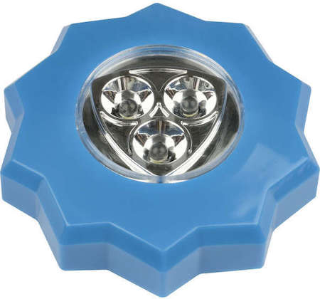 Светильник-ночник DTL-357 Звезда/Blue/3LED/3ААА пушлайт питание от 3-х батареек ААА (в комплект не входят) син. Uniel UL-00001988