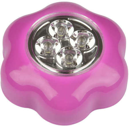 Светильник-ночник DTL-359 ок-A/Pink/4LED/3ААА пушлайт питание от 3-х батареек ААА (в комплект не входят) роз. Uniel UL-00001990