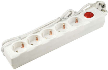 Сетевой фильтр SGSU5-5 WHITE "Universa" 5м Пвс 3х0.75 5 гнезд с/з 10А защита от перенапряж. короткого замыкания Uniel UL-00001747