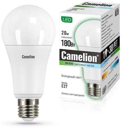 Лампа светодиодная LED20-A65/845/E27 20Вт 220В Camelion 13165