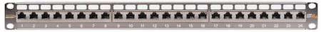 Патч-панель 19дюйм 1U 24 порта кат.6a (класс Ea) 500МГц RJ45/8P8C 110/KRONE T568B полный экран с органайзером метал. NIKOMAX NMC-RP24SA2-1U-MT