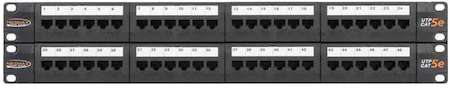 Патч-панель 19дюйм 2U 48 портов кат.5e (класс D) 100МГц RJ45/8P8C 110/KRONE T568A/B неэкран. с органайзерами черн. NIKOMAX NMC-RP48UD2-2U-BK