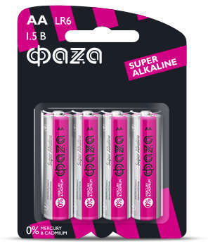 ФАZA Элемент питания алкалиновый LR 6 Super Alkaline BL-4 (уп.4шт) ФАZА 4895205000285