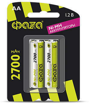 ФАZA Аккумулятор AA 2700мА.ч Ni-MH BL-2 (уп.2шт) ФАZА 4895205003002