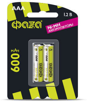 ФАZA Аккумулятор AAA 600мА.ч Ni-MH BL-2 (уп.2шт) ФАZА 4895205002852