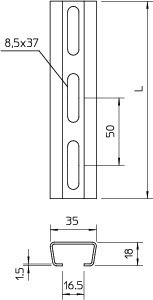 OBO Bettermann Рейка профильная 2000х35х18 2068 L2M FTSO (дл.2м) OBO 1119670