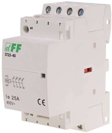 Евроавтоматика F&F Контактор ST-25-40 (контакт 4NO; 4.0Вт; 2 модуля; монтаж на DIN-рейке) F&F EA13.001.003