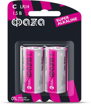 ФАZA Элемент питания алкалиновый LR14 Super Alkaline BL-2 (уп.2шт) ФАZА 4897062858504