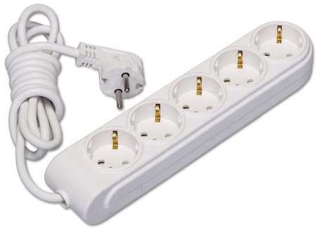 Удлинитель 5х7м с заземл. 16А защ. шторки Makel N5210073