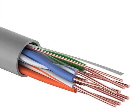 01-0043-50 Кабель  UTP 4 х 2 х 0,50 мм, CU (медь), cat 5e, 100МГц, PVC серый, (бухта  50м)  REXANT