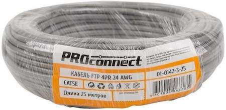 Кабель FTP 4х2х0.50мм кат.5е CCA (уп.25м) PROCONNECT 01-0142-3-25