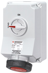 MENNEKES Розетка наруж. уст. Duo 63А 3P+E+N IP67 с мех. блок Mennekes 5113A