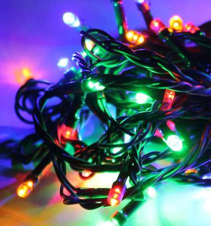 КОСМОС Гирлянда светодиодная 400LED шнур 41.5м IP20 8 режимов мигания мультиколор Космос KOC_GIR400_RGB