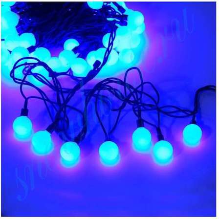 Гирлянда "Шарики" 100 LED 2.4см наружняя соед. до 3 мод. син. SHLights 4690601004321