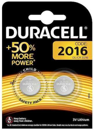 Элемент питания литиевый CR DL 2016 BP-2 (блист.2шт) Duracell Б0037271