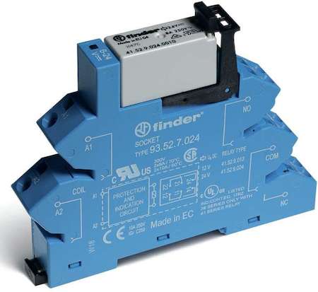 Finder Модуль интерфейсный электромеханич. реле 1CO 16А AgNi 24В DC (чувствит.) IP20 безвинт. клеммы пружин. зажим FINDER 381170240050