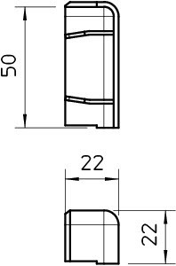 OBO Bettermann Заглушка торцевая плинтусного канала лев. H=50мм ПВХ SKL-EL50DRW бел. OBO 6199150