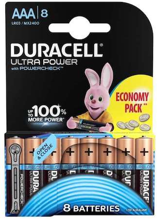 Элемент питания алкалиновый LR03-8BL Ultra Power (блист.8шт) Duracell Б0038765