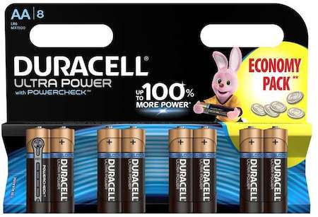 Элемент питания алкалиновый LR6-8BL Ultra Power (блист.8шт) Duracell Б0038763