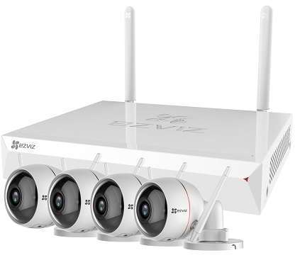 Комплект EZWireLessKit 4CH ((Видеорегистратор NVR + 4Камеры-IP Husky Air 1080p (2.8мм)) EZVIZ 00-00002202