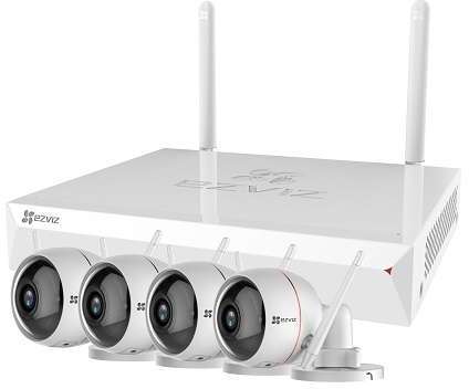 Комплект EZWireLessKit 8CH ((Видеорегистратор Wi-Fi NVR + 4Камеры-IP Husky Air 1080p (2.8мм)) EZVIZ 00-00002111