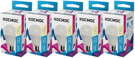 Лампа светодиодная A60 15Вт 3000К E27 220В КОСМОС Lk_LED15wA60E2730_5