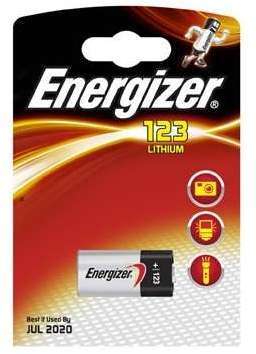 Элемент питания литиевый Lithium CR123А BL1 (1/6/60) (блист.1шт) Energizer 380